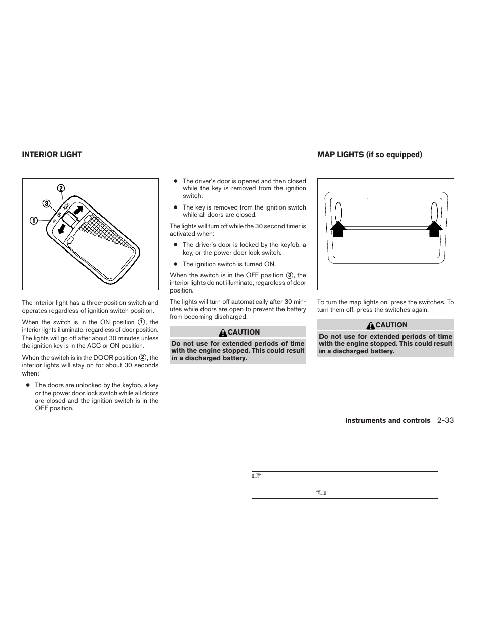 Interior light -33 map lights (if so equipped) -33 | NISSAN 2008 Versa Hatchback - Owner's Manual User Manual | Page 99 / 304