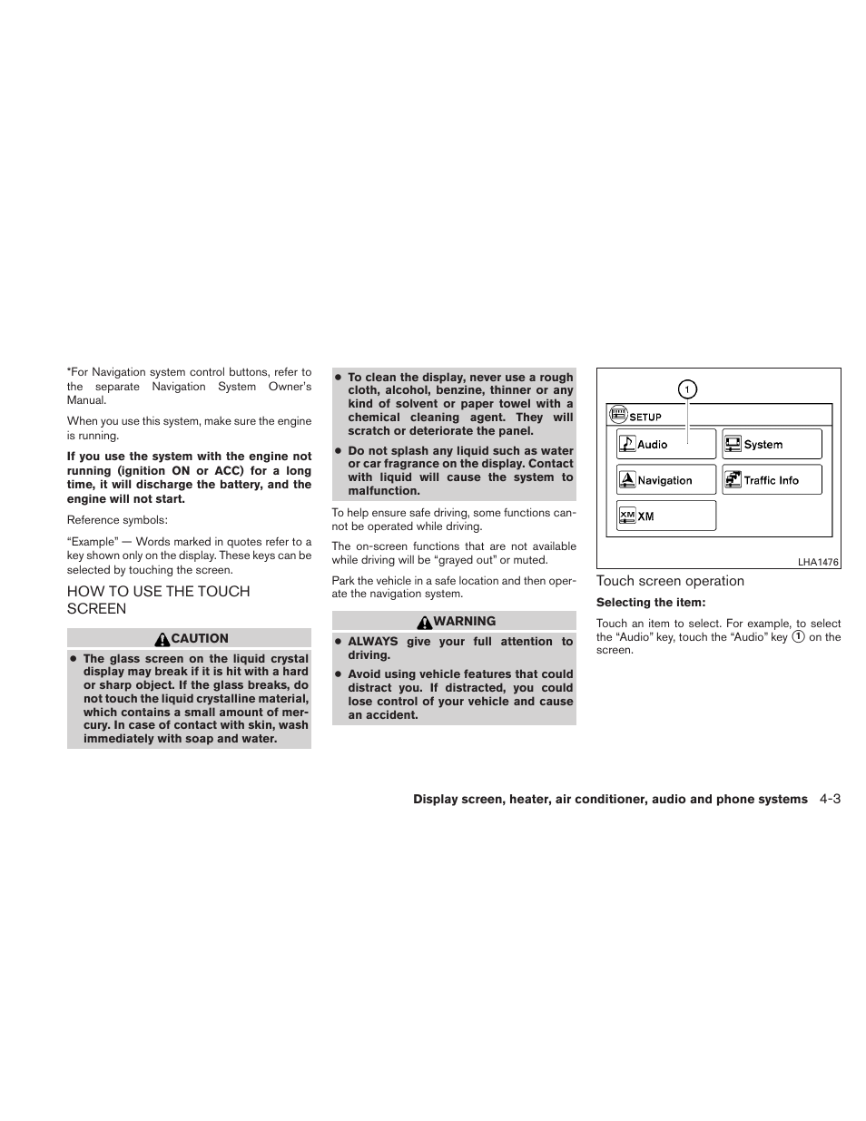 How to use the touch screen -3 | NISSAN 2010 Versa Hatchback - Owner's Manual User Manual | Page 150 / 338