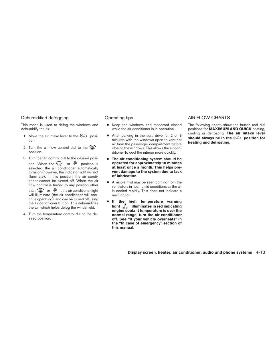 Air flow charts -13 | NISSAN 2010 Versa Hatchback - Owner's Manual User Manual | Page 160 / 338