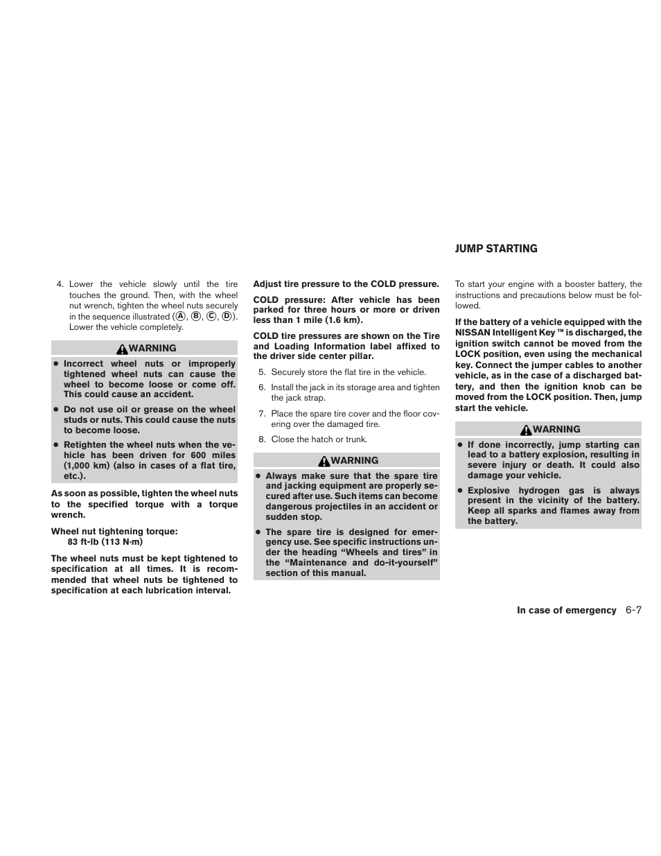 Jump starting -7 | NISSAN 2010 Versa Hatchback - Owner's Manual User Manual | Page 250 / 338