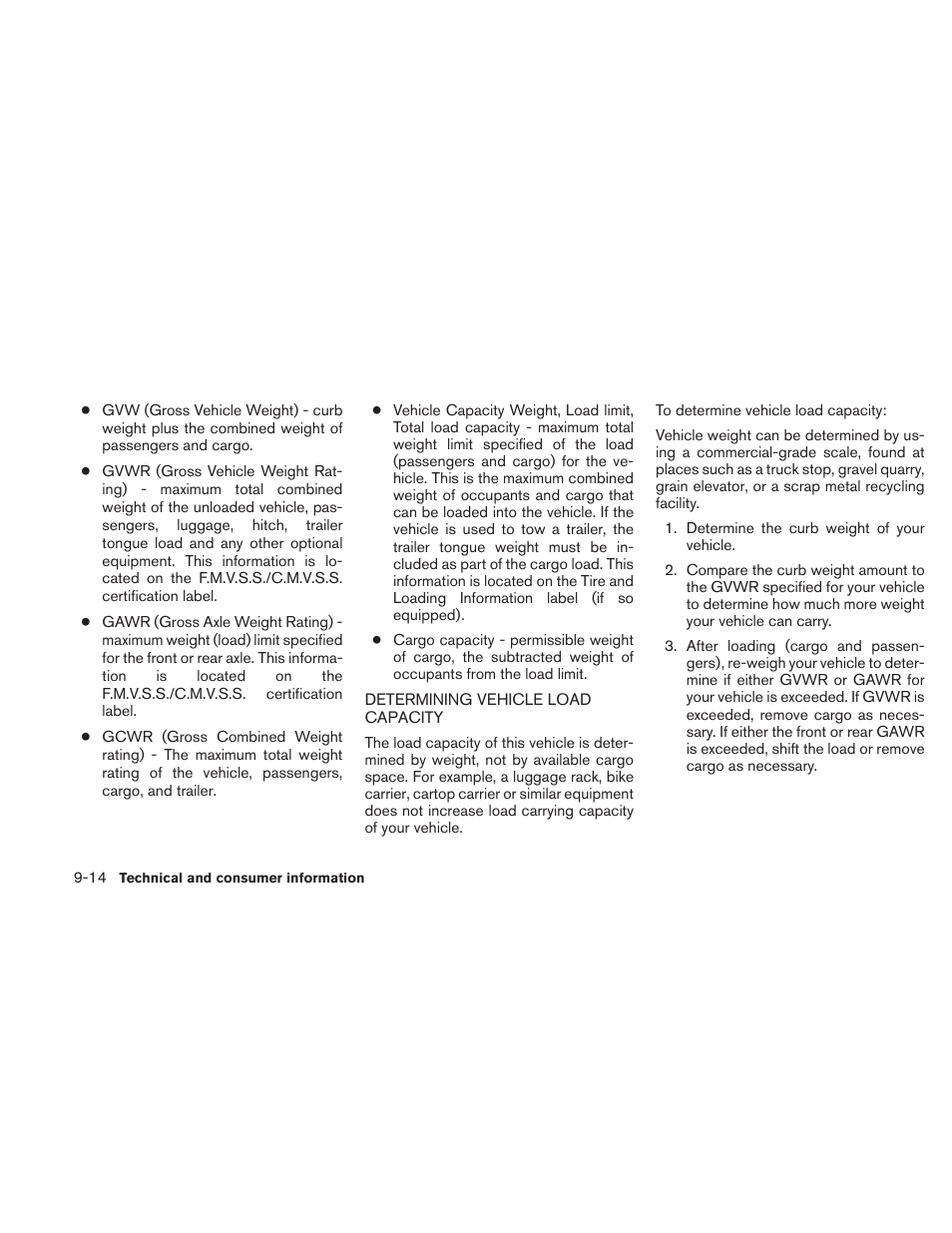 Determining vehicle load capacity -14 | NISSAN 2010 Versa Hatchback - Owner's Manual User Manual | Page 321 / 338
