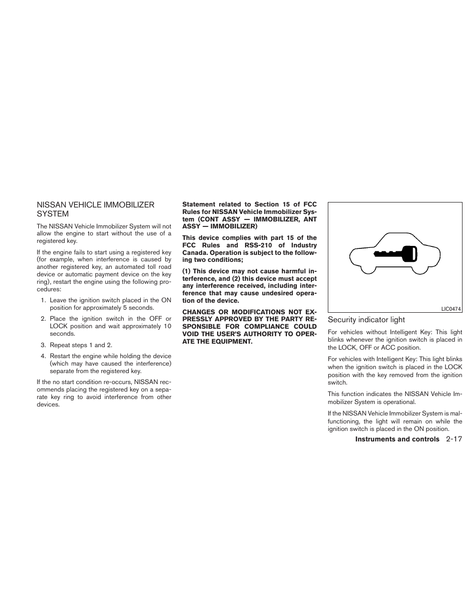 Nissan vehicle immobilizer system -17 | NISSAN 2010 Versa Hatchback - Owner's Manual User Manual | Page 94 / 338