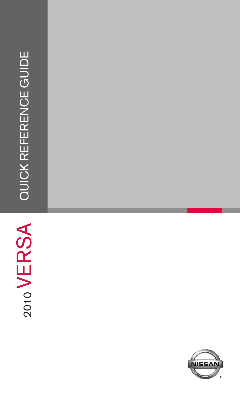 NISSAN 2010 Versa Hatchback - Quick Reference Guide User Manual | 28 pages