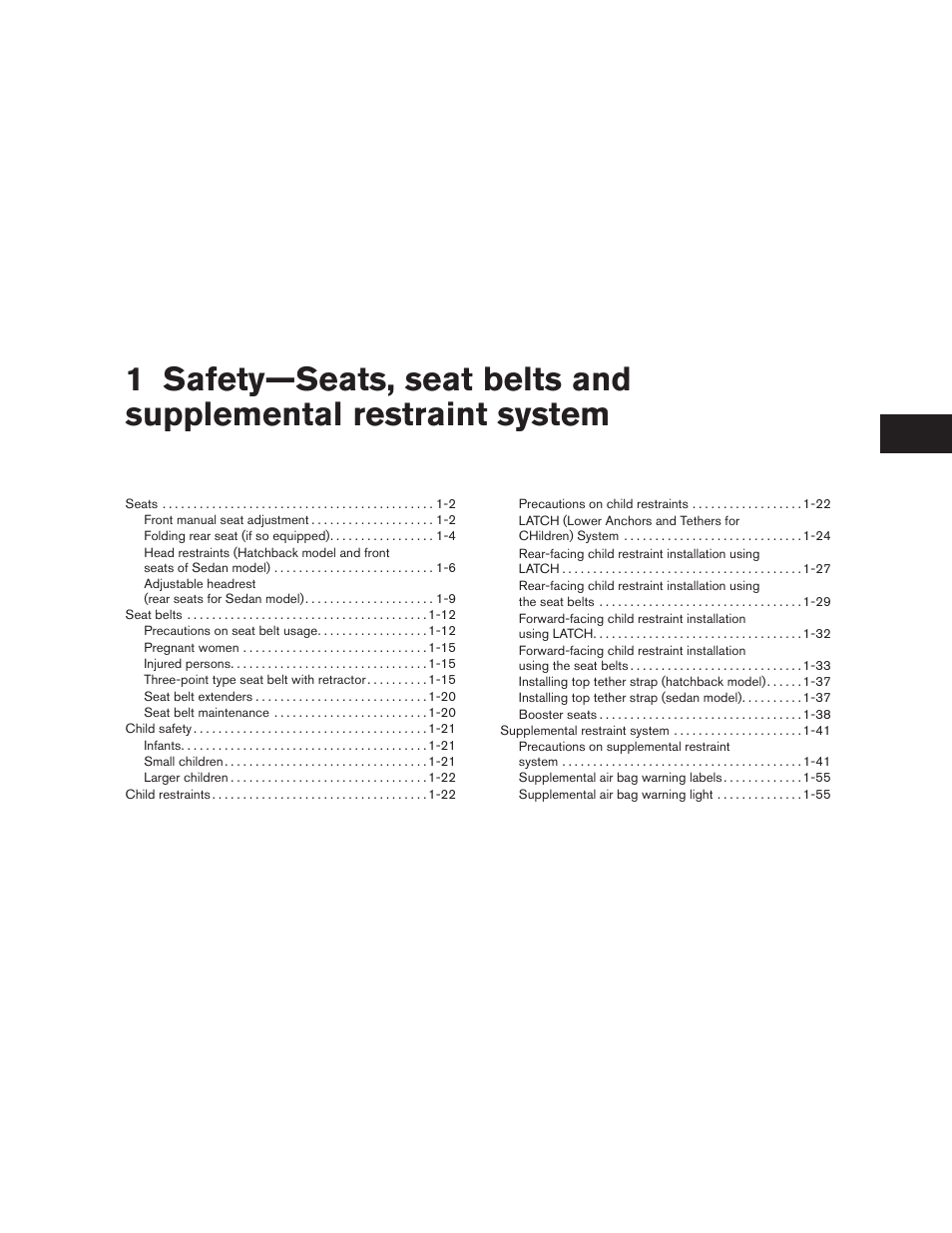 NISSAN 2011 Versa Hatchback - Owner's Manual User Manual | Page 20 / 350