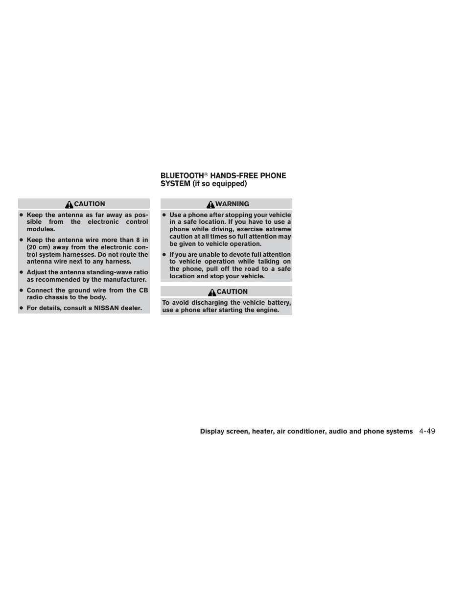 Bluetooth, Hands-free phone system, If so equipped) -49 | NISSAN 2012 Versa Hatchback - Owner's Manual User Manual | Page 182 / 320