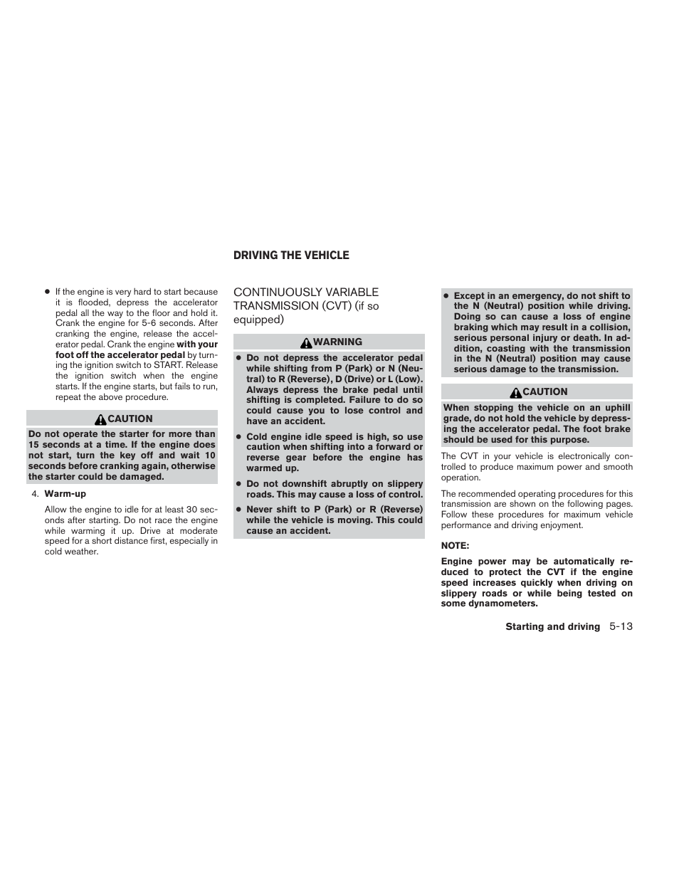 Driving the vehicle -13 | NISSAN 2012 Versa Hatchback - Owner's Manual User Manual | Page 208 / 320