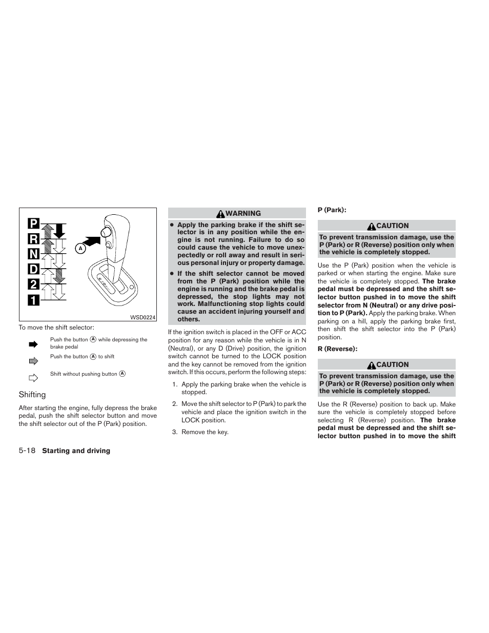 Shifting | NISSAN 2012 Versa Hatchback - Owner's Manual User Manual | Page 213 / 320