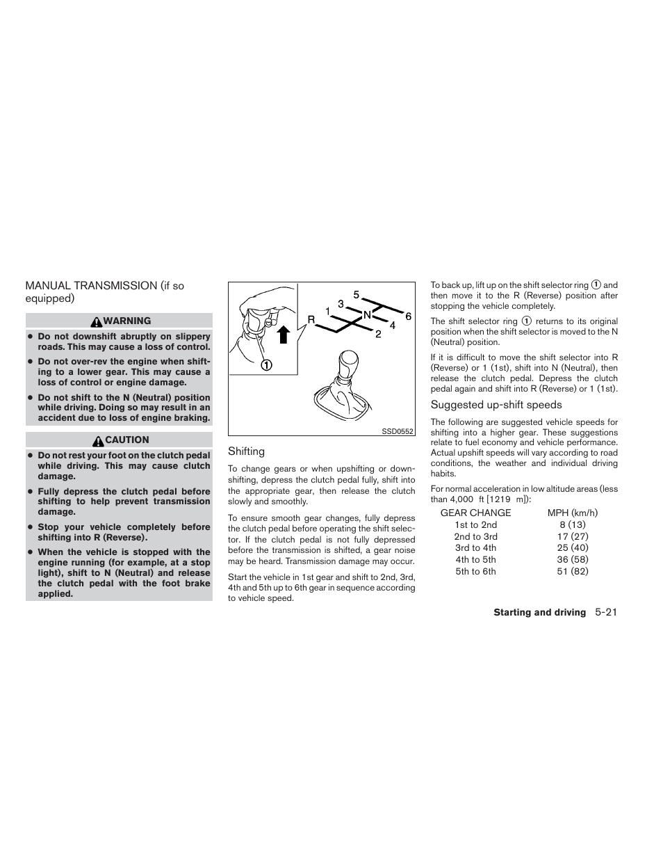 Manual transmission (if so equipped) -21 | NISSAN 2012 Versa Hatchback - Owner's Manual User Manual | Page 216 / 320