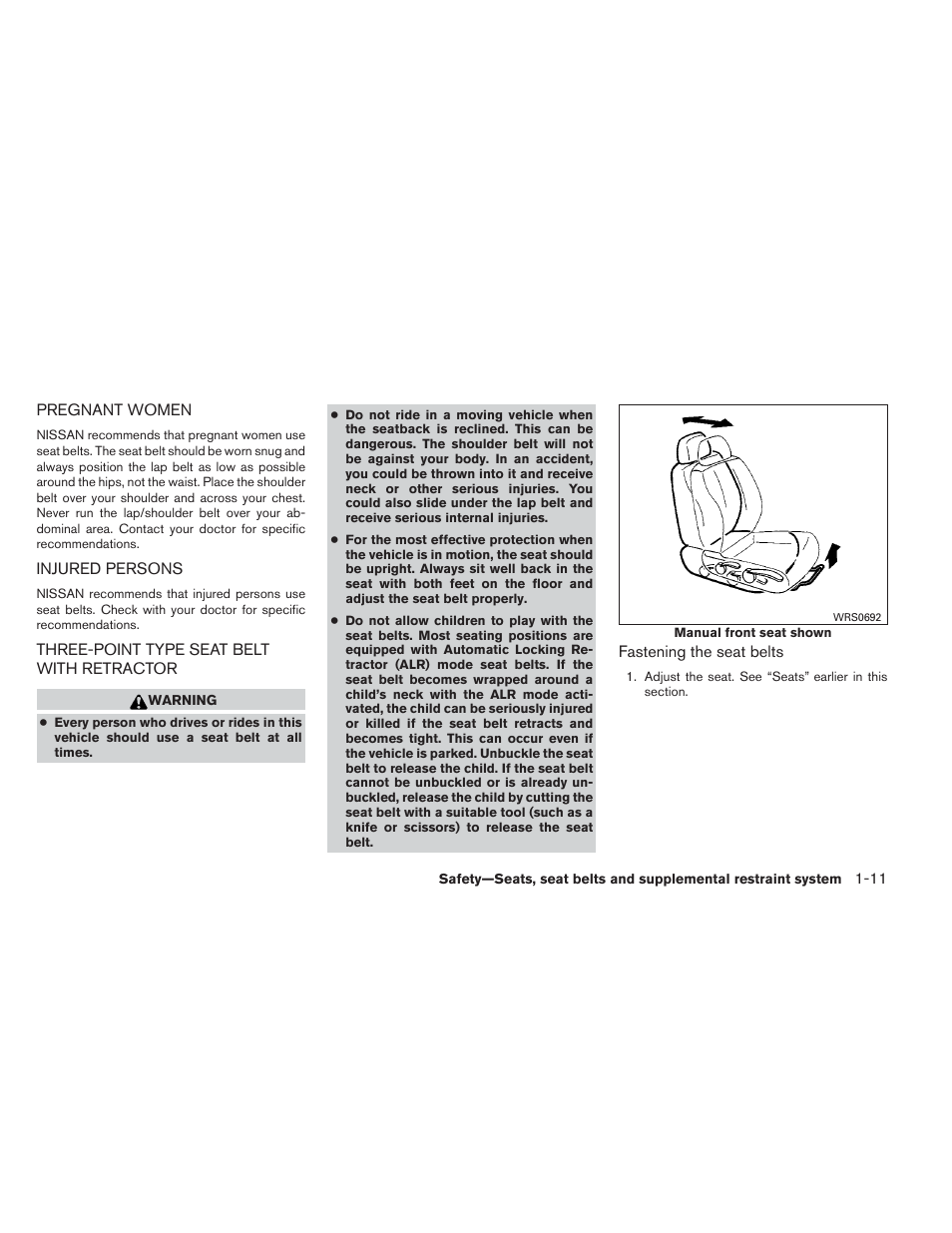 NISSAN 2012 Versa Hatchback - Owner's Manual User Manual | Page 28 / 320