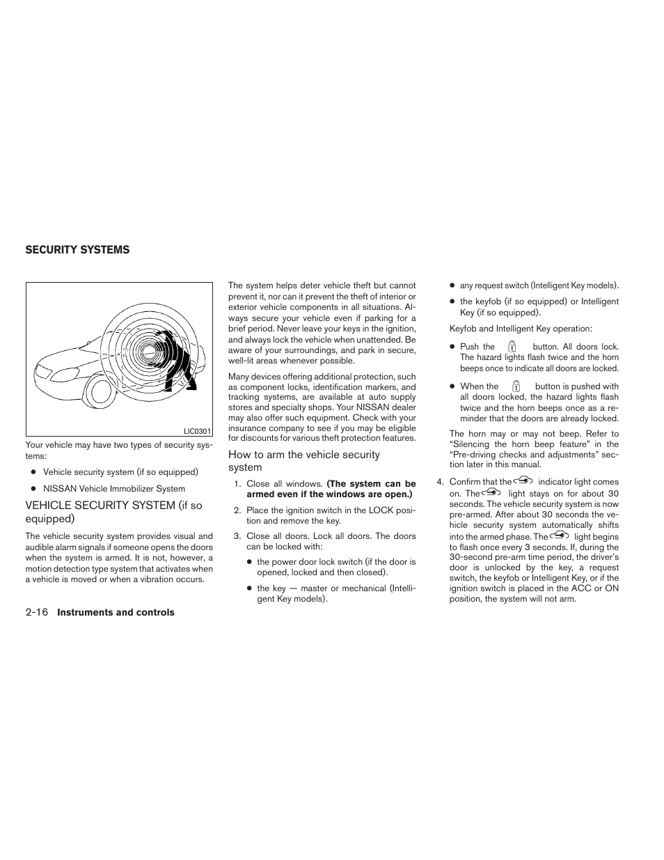 Security systems -16, Vehicle security system (if so equipped) -16 | NISSAN 2012 Versa Hatchback - Owner's Manual User Manual | Page 83 / 320