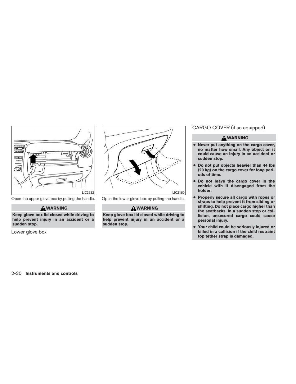 Cargo cover (if so equipped) -30 | NISSAN 2014 Versa Note - Owner's Manual User Manual | Page 103 / 372