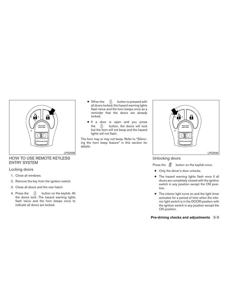 How to use remote keyless entry system -9 | NISSAN 2014 Versa Note - Owner's Manual User Manual | Page 120 / 372