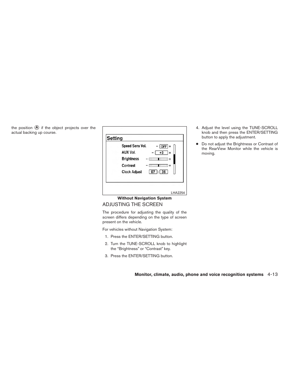 Adjusting the screen -13 | NISSAN 2014 Versa Note - Owner's Manual User Manual | Page 156 / 372