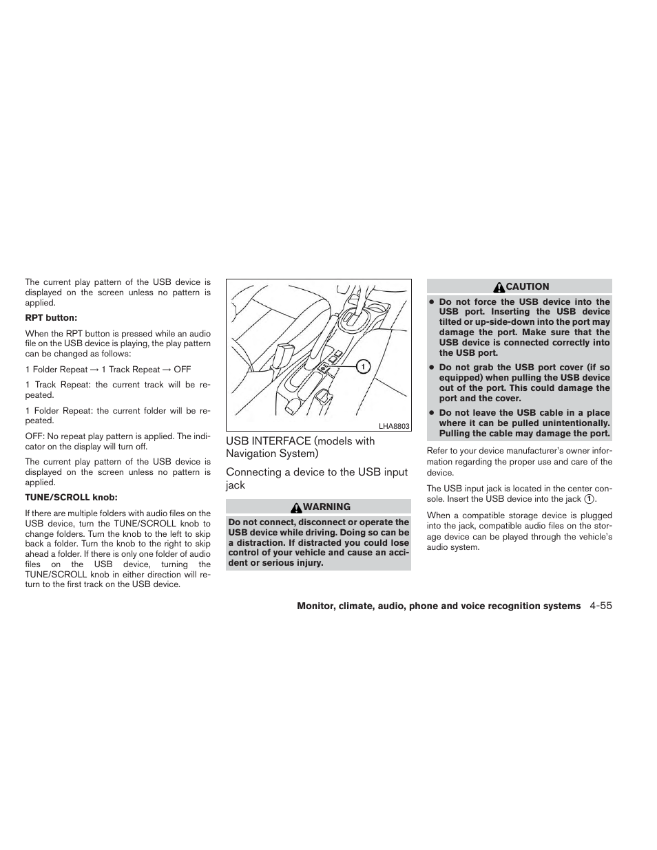 Usb interface (models with navigation system) -55 | NISSAN 2014 Versa Note - Owner's Manual User Manual | Page 198 / 372