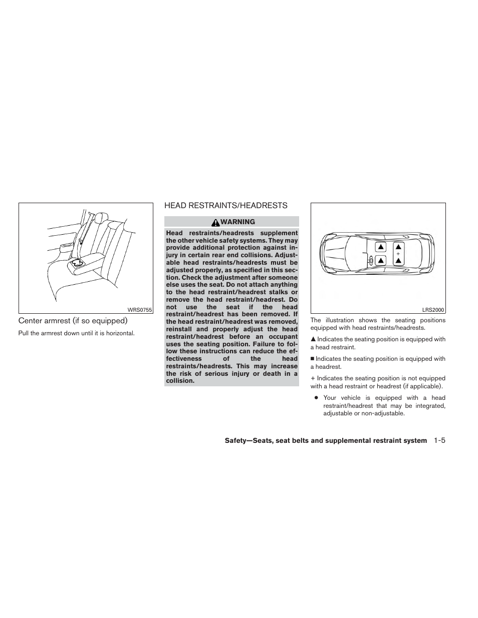 Head restraints/headrests -5 | NISSAN 2014 Versa Note - Owner's Manual User Manual | Page 22 / 372