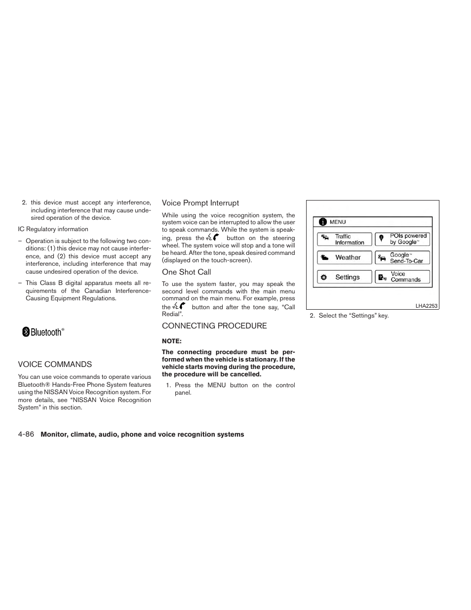 Voice commands -86 connecting procedure -86 | NISSAN 2014 Versa Note - Owner's Manual User Manual | Page 229 / 372