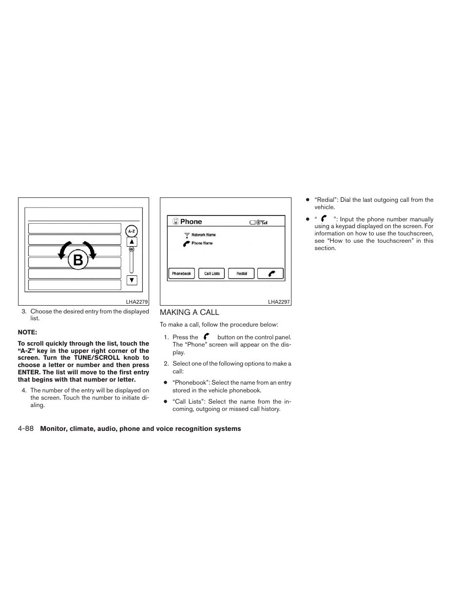 Making a call -88 | NISSAN 2014 Versa Note - Owner's Manual User Manual | Page 231 / 372