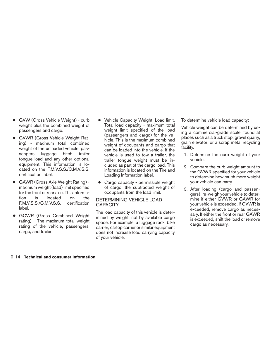 Determining vehicle load capacity -14 | NISSAN 2014 Versa Note - Owner's Manual User Manual | Page 355 / 372