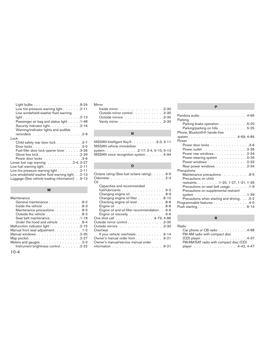 NISSAN 2014 Versa Note - Owner's Manual User Manual | Page 367 / 372