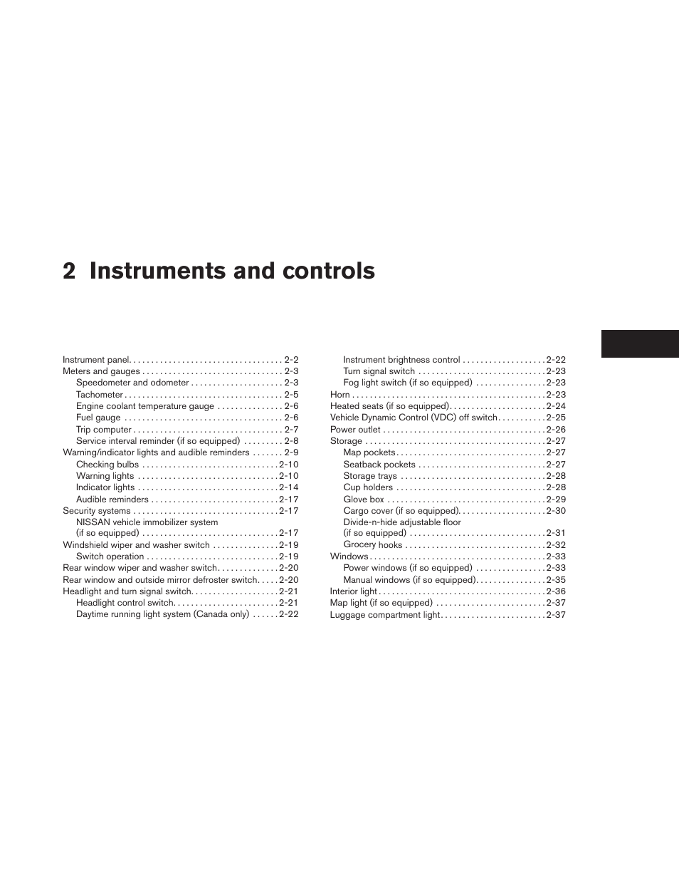 Instruments and controls, 2 instruments and controls | NISSAN 2014 Versa Note - Owner's Manual User Manual | Page 74 / 372