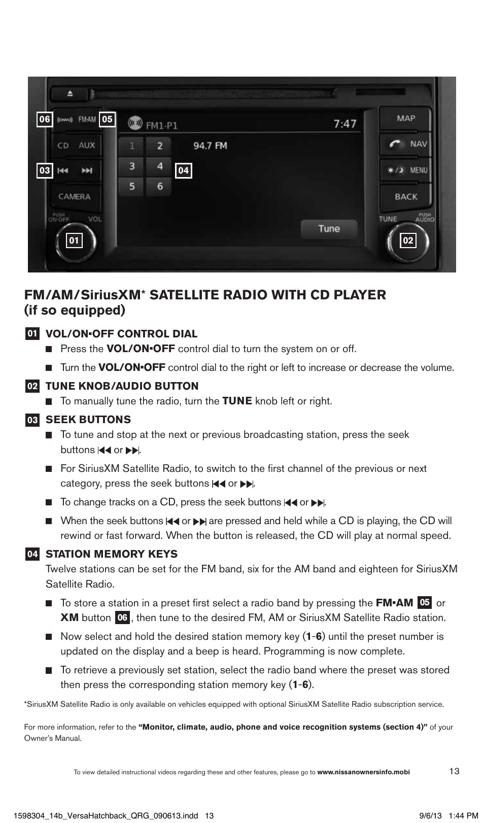 NISSAN 2014 Versa Note - Quick Reference Guide User Manual | Page 15 / 24