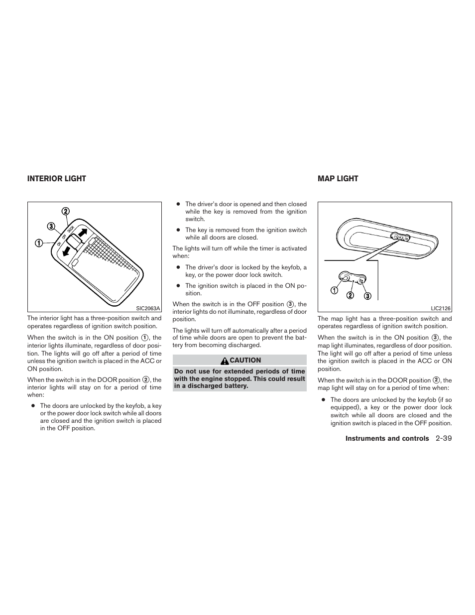 Interior light -39 map light -39 | NISSAN 2015 Versa Note - Owner's Manual User Manual | Page 114 / 376