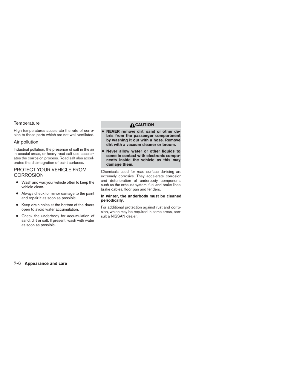 Protect your vehicle from corrosion -6 | NISSAN 2015 Versa Note - Owner's Manual User Manual | Page 305 / 376