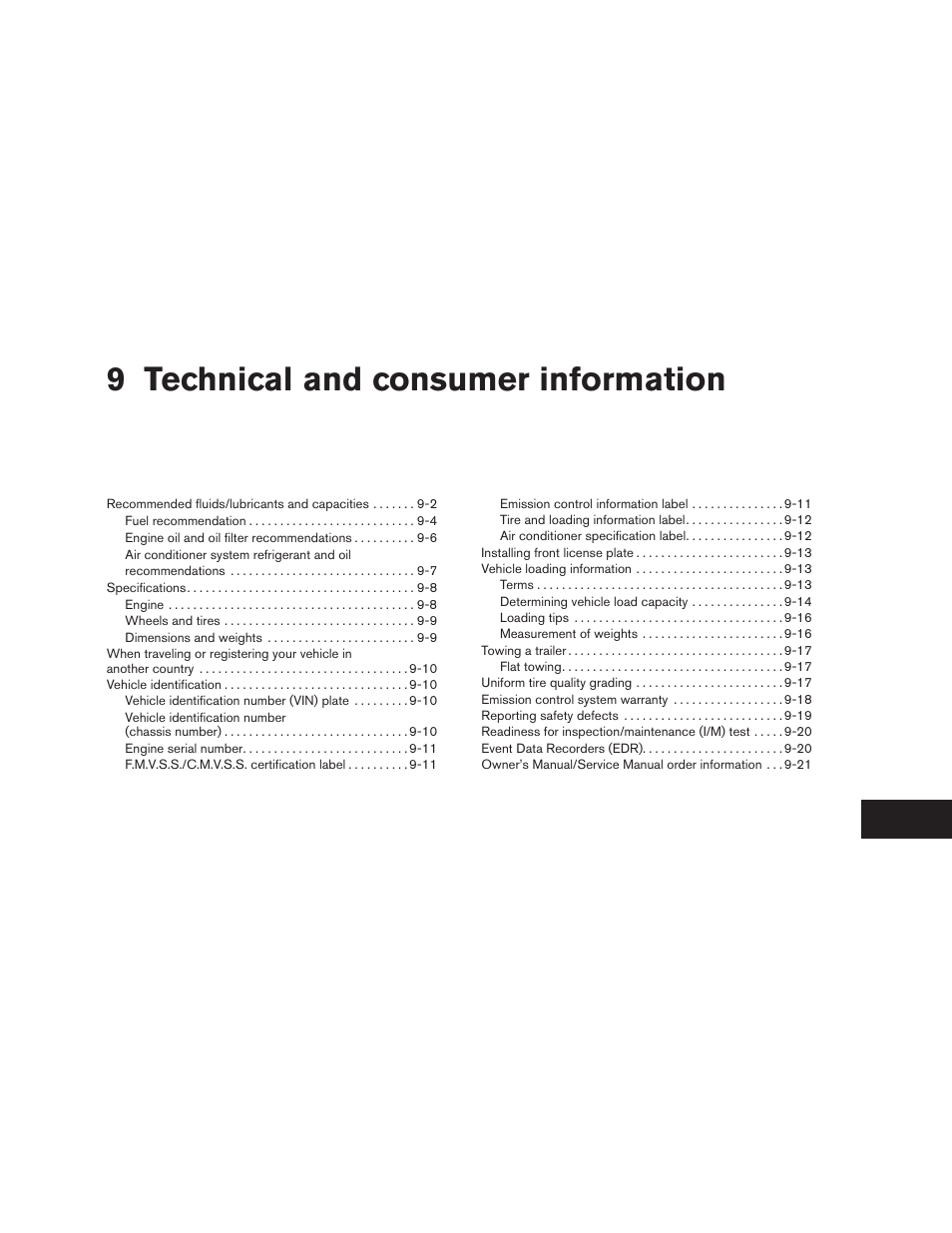 Technical and consumer information, 9 technical and consumer information | NISSAN 2015 Versa Note - Owner's Manual User Manual | Page 346 / 376