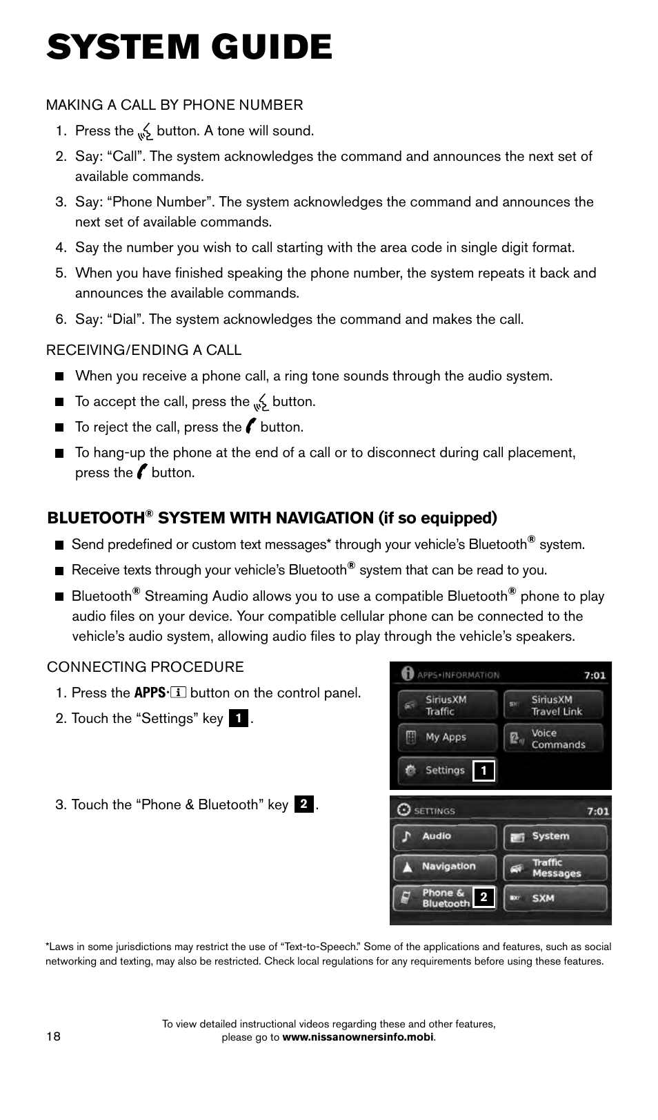System guide | NISSAN 2015 Versa Note - Quick Reference Guide User Manual | Page 20 / 24