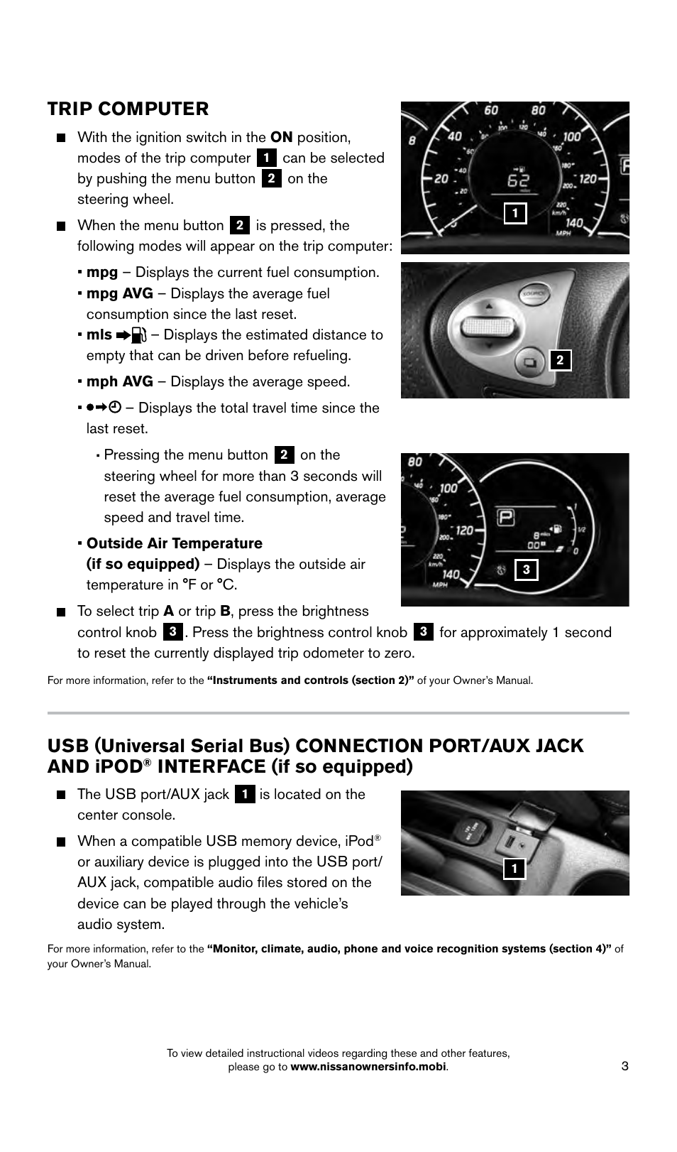 Interface (if so equipped), Trip computer | NISSAN 2015 Versa Note - Quick Reference Guide User Manual | Page 5 / 24