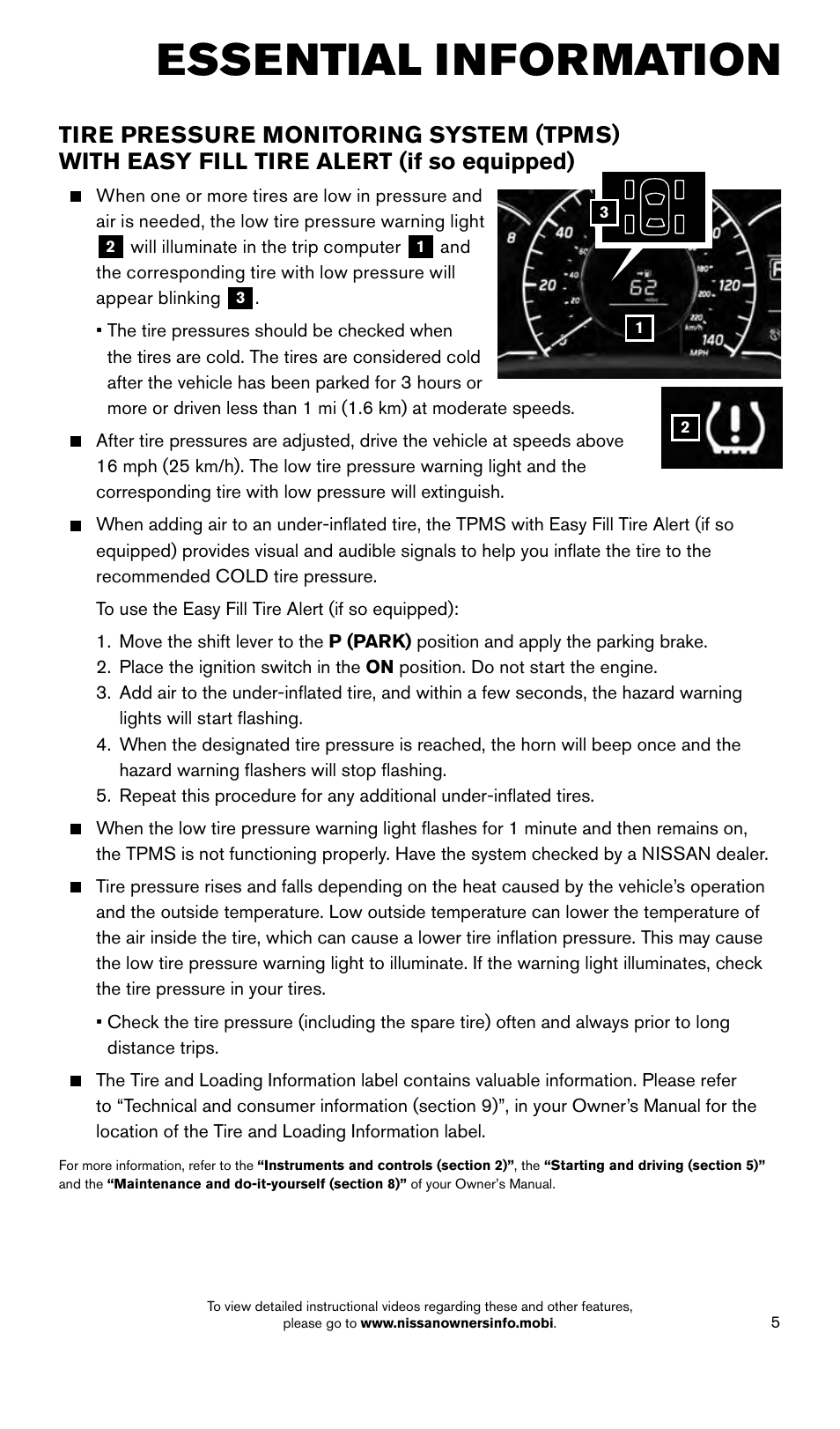 Essential information | NISSAN 2015 Versa Note - Quick Reference Guide User Manual | Page 7 / 24