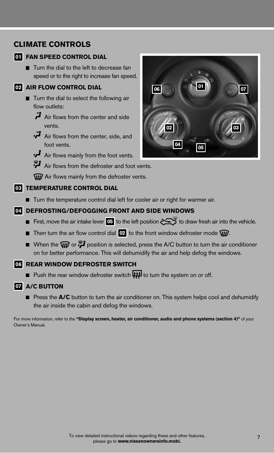 Climate controls | NISSAN 2012 Versa Sedan - Quick Reference Guide User Manual | Page 9 / 16