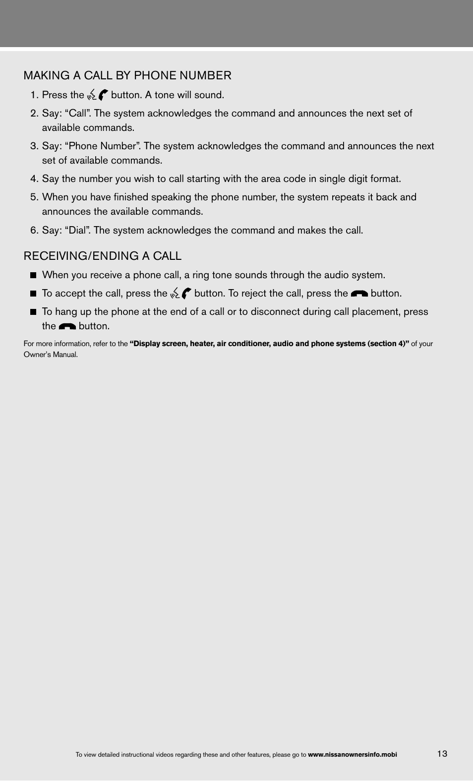 NISSAN 2013 Versa Sedan - Quick Reference Guide User Manual | Page 17 / 22