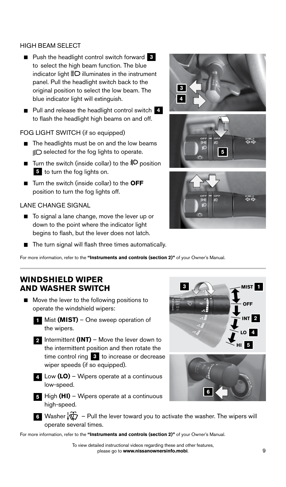 Windshield wiper and washer switch | NISSAN 2015 Versa Sedan - Quick Reference Guide User Manual | Page 11 / 24