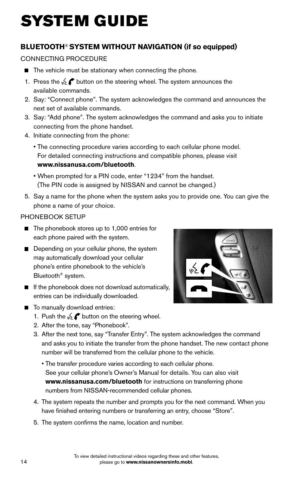 System guide | NISSAN 2015 Versa Sedan - Quick Reference Guide User Manual | Page 16 / 24