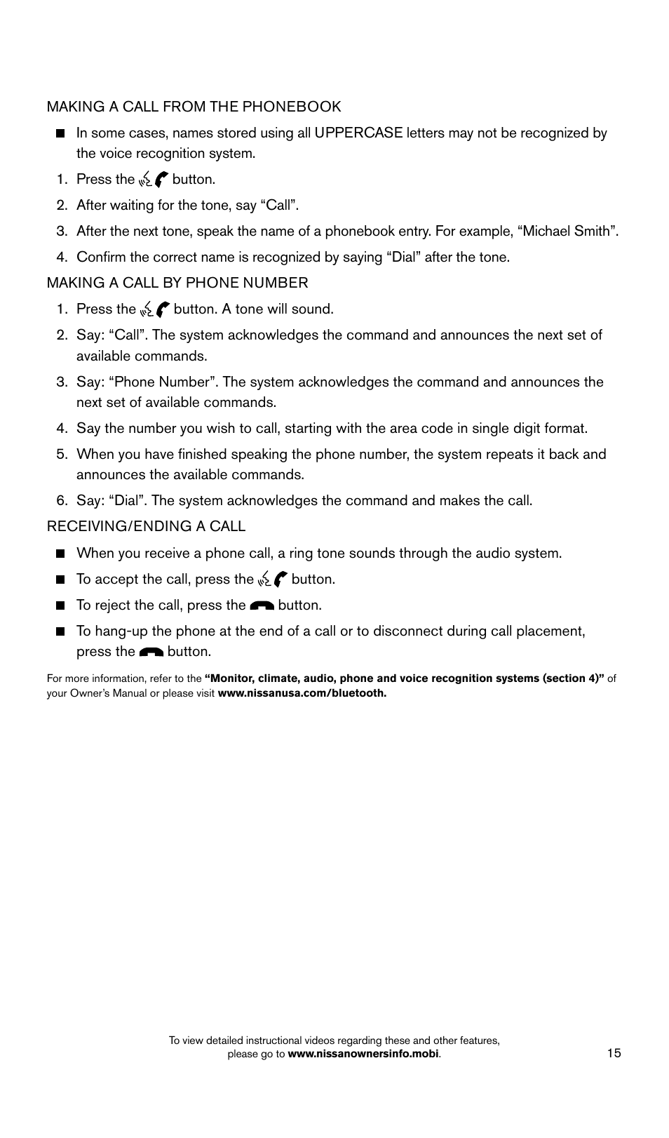 NISSAN 2015 Versa Sedan - Quick Reference Guide User Manual | Page 17 / 24