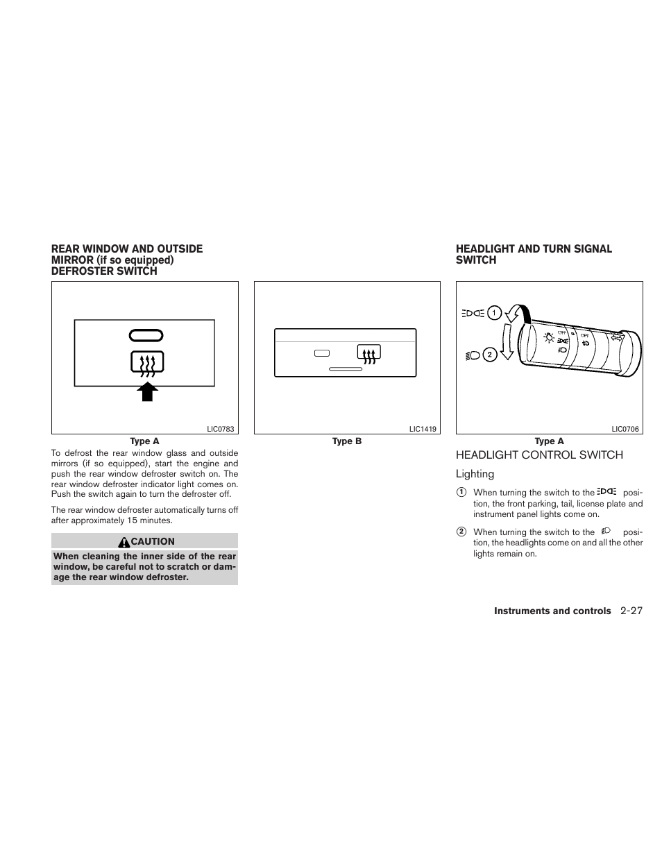 Headlight control switch -27 | NISSAN 2011 Xterra - Owner's Manual User Manual | Page 104 / 339