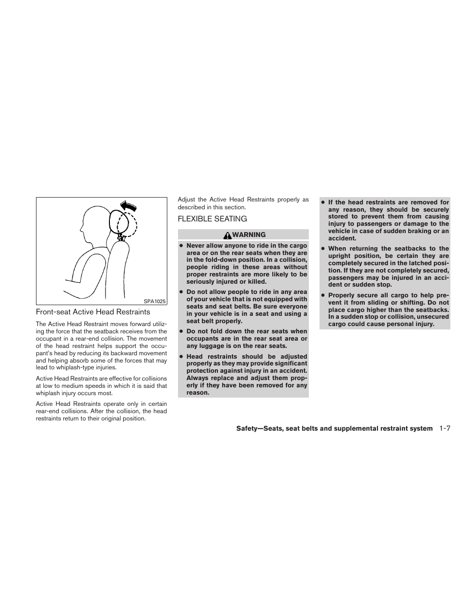 Flexible seating -7 | NISSAN 2011 Xterra - Owner's Manual User Manual | Page 24 / 339