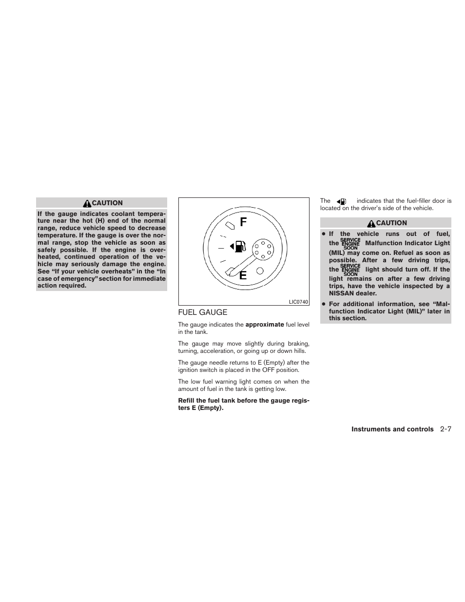 Fuel gauge -7 | NISSAN 2011 Xterra - Owner's Manual User Manual | Page 84 / 339