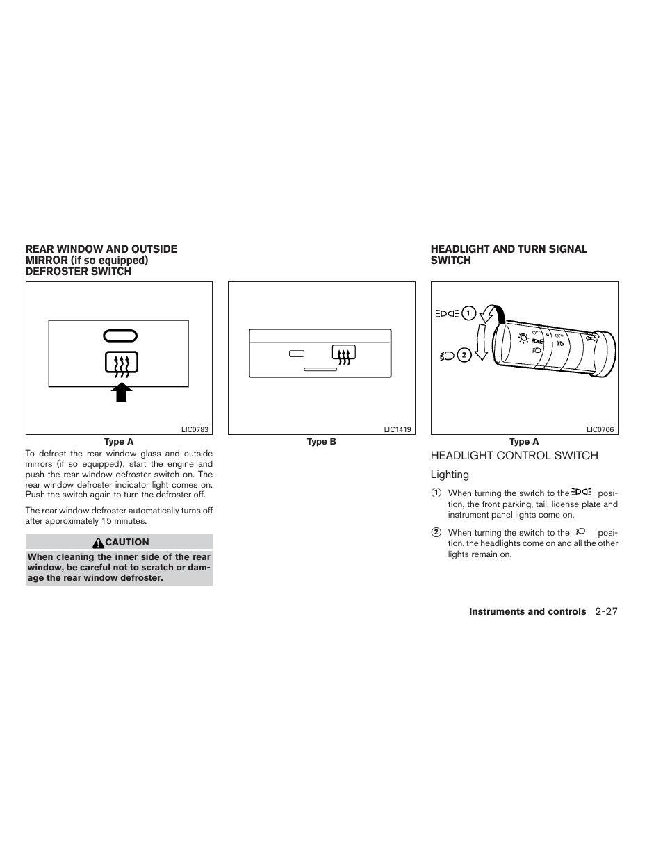 Headlight control switch -27 | NISSAN 2012 Xterra - Owner's Manual User Manual | Page 106 / 341