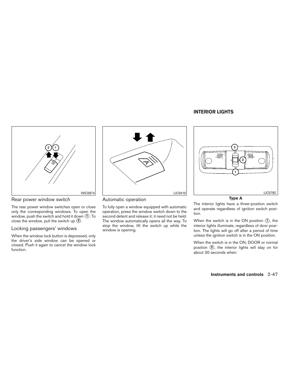 Interior lights -47 | NISSAN 2012 Xterra - Owner's Manual User Manual | Page 126 / 341