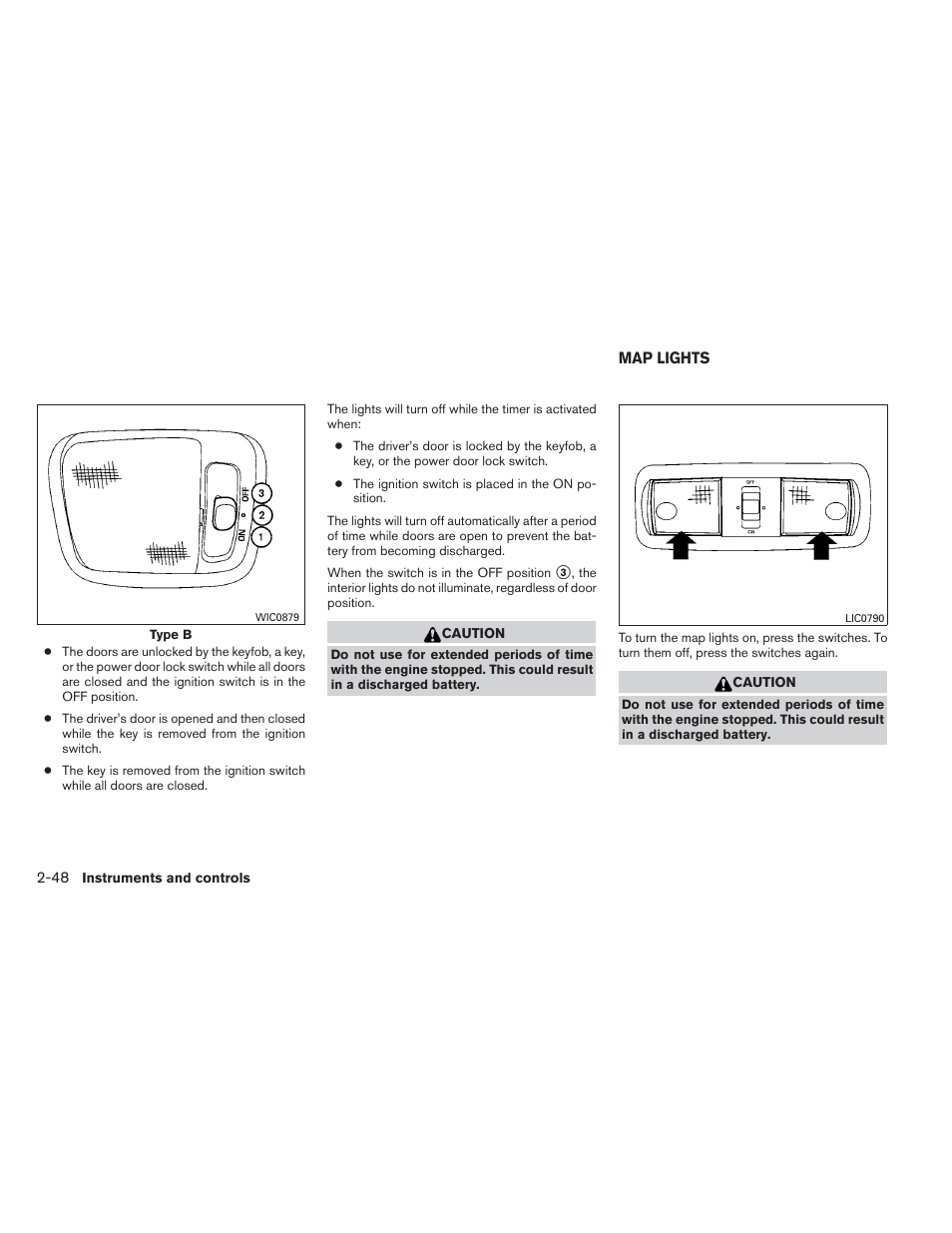 Map lights -48 | NISSAN 2012 Xterra - Owner's Manual User Manual | Page 127 / 341