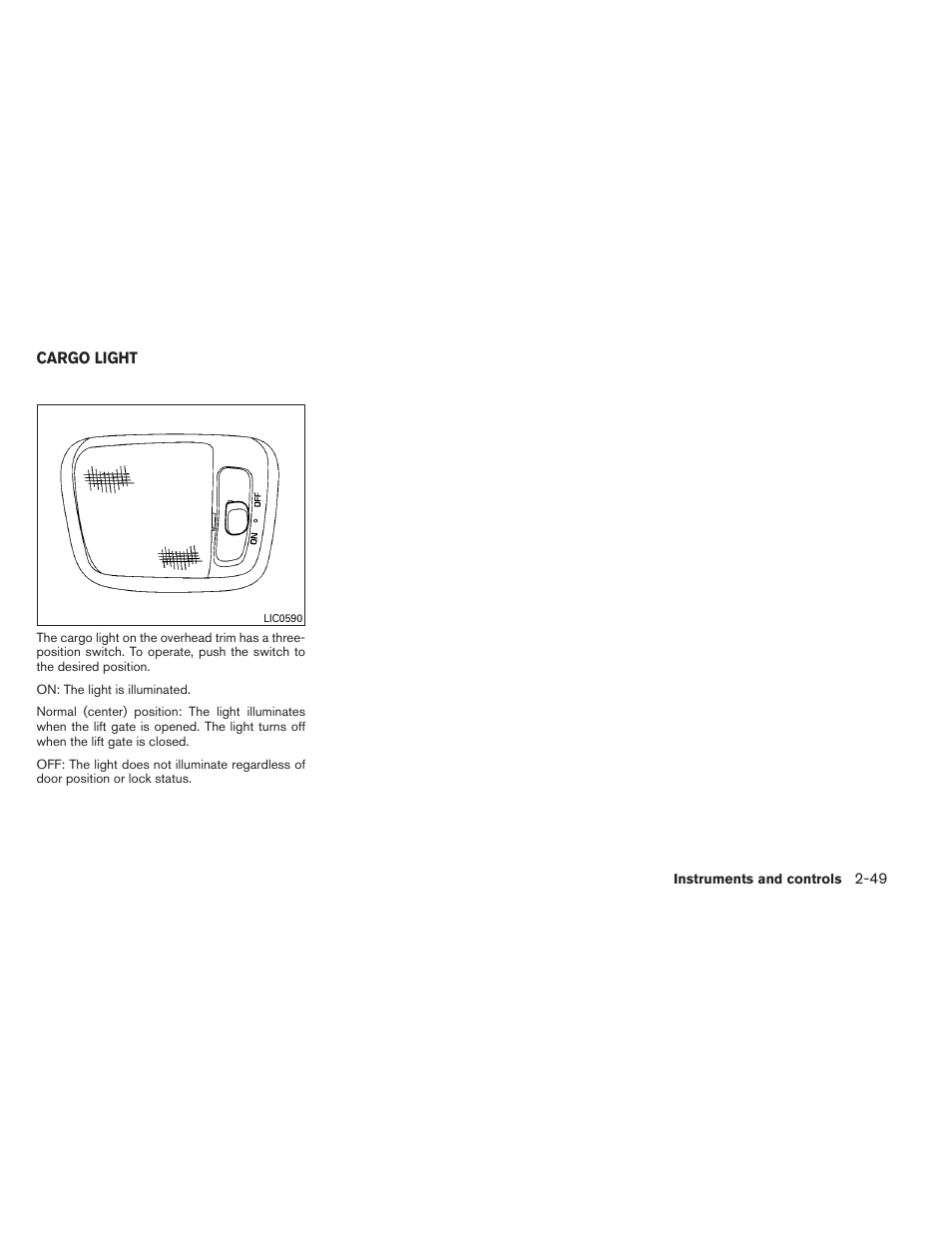 Cargo light -49 | NISSAN 2012 Xterra - Owner's Manual User Manual | Page 128 / 341