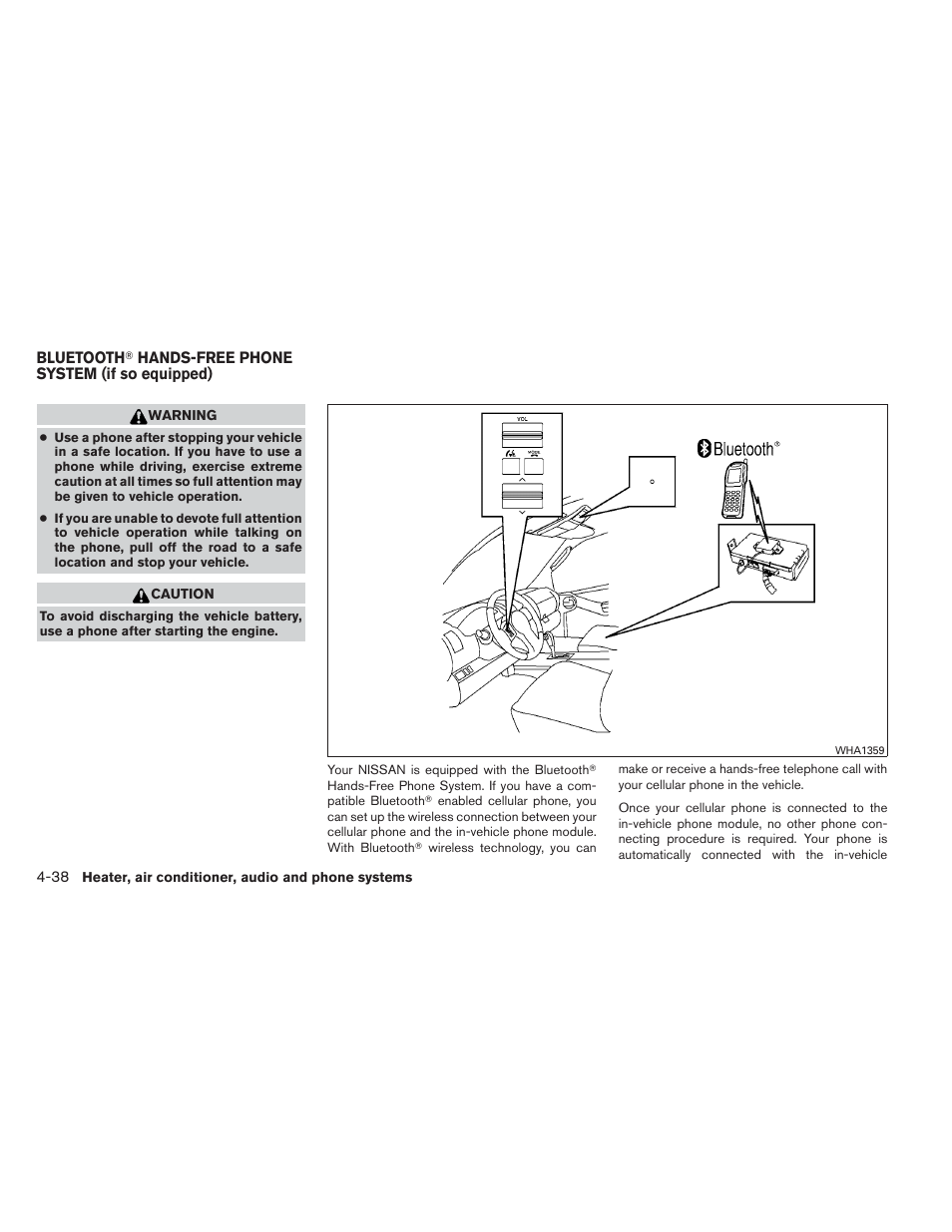 Bluetooth, Hands-free phone system, If so equipped) -38 | NISSAN 2012 Xterra - Owner's Manual User Manual | Page 183 / 341