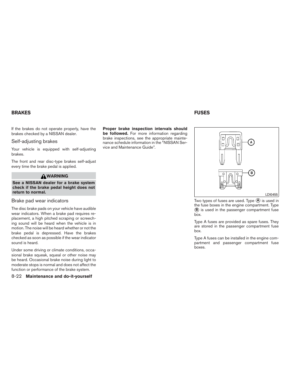 Brakes -22 fuses -22 | NISSAN 2012 Xterra - Owner's Manual User Manual | Page 281 / 341