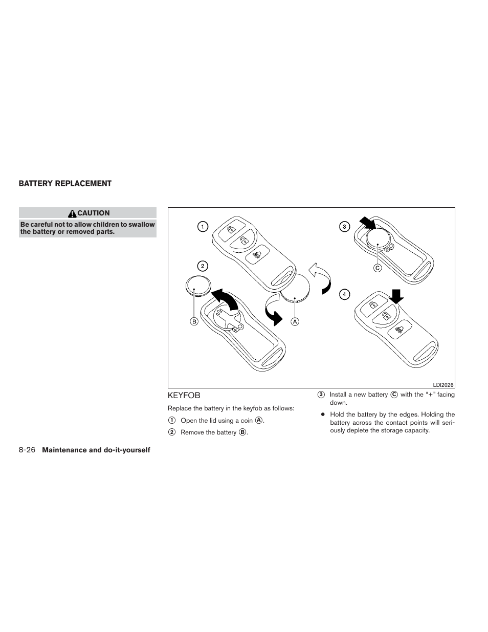 Battery replacement -26, Keyfob -26 | NISSAN 2012 Xterra - Owner's Manual User Manual | Page 285 / 341