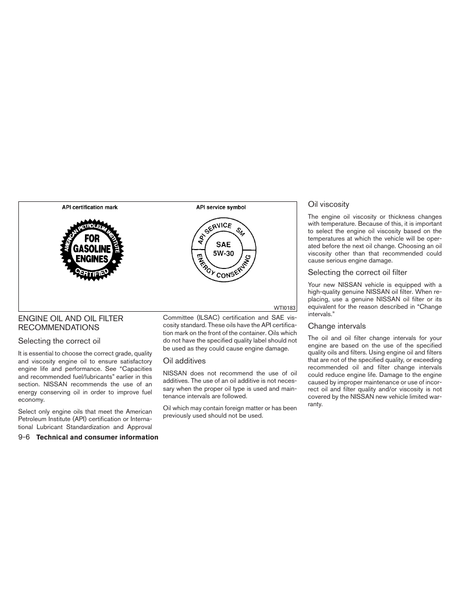 Engine oil and oil filter recommendations -6 | NISSAN 2012 Xterra - Owner's Manual User Manual | Page 307 / 341