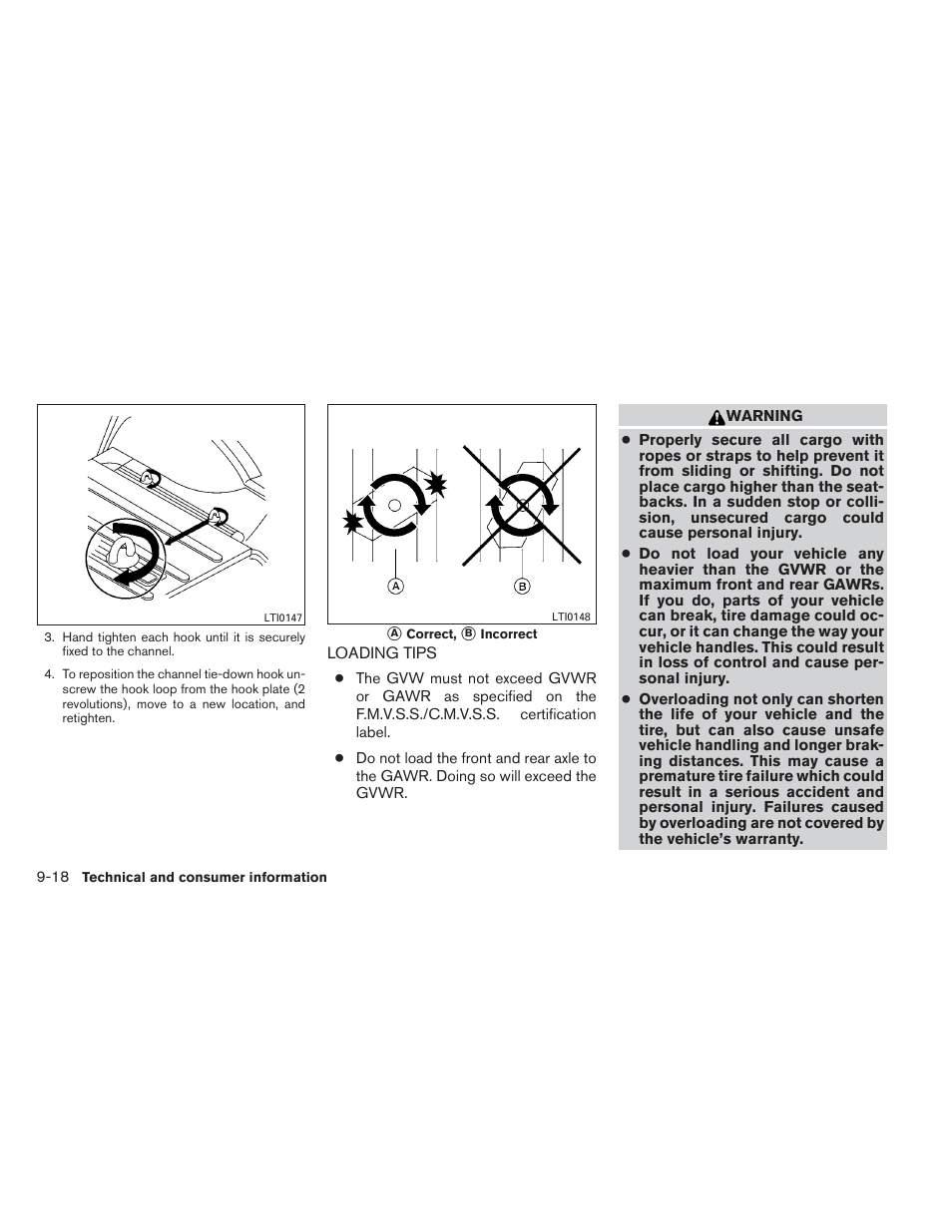 Loading tips -18 | NISSAN 2012 Xterra - Owner's Manual User Manual | Page 319 / 341