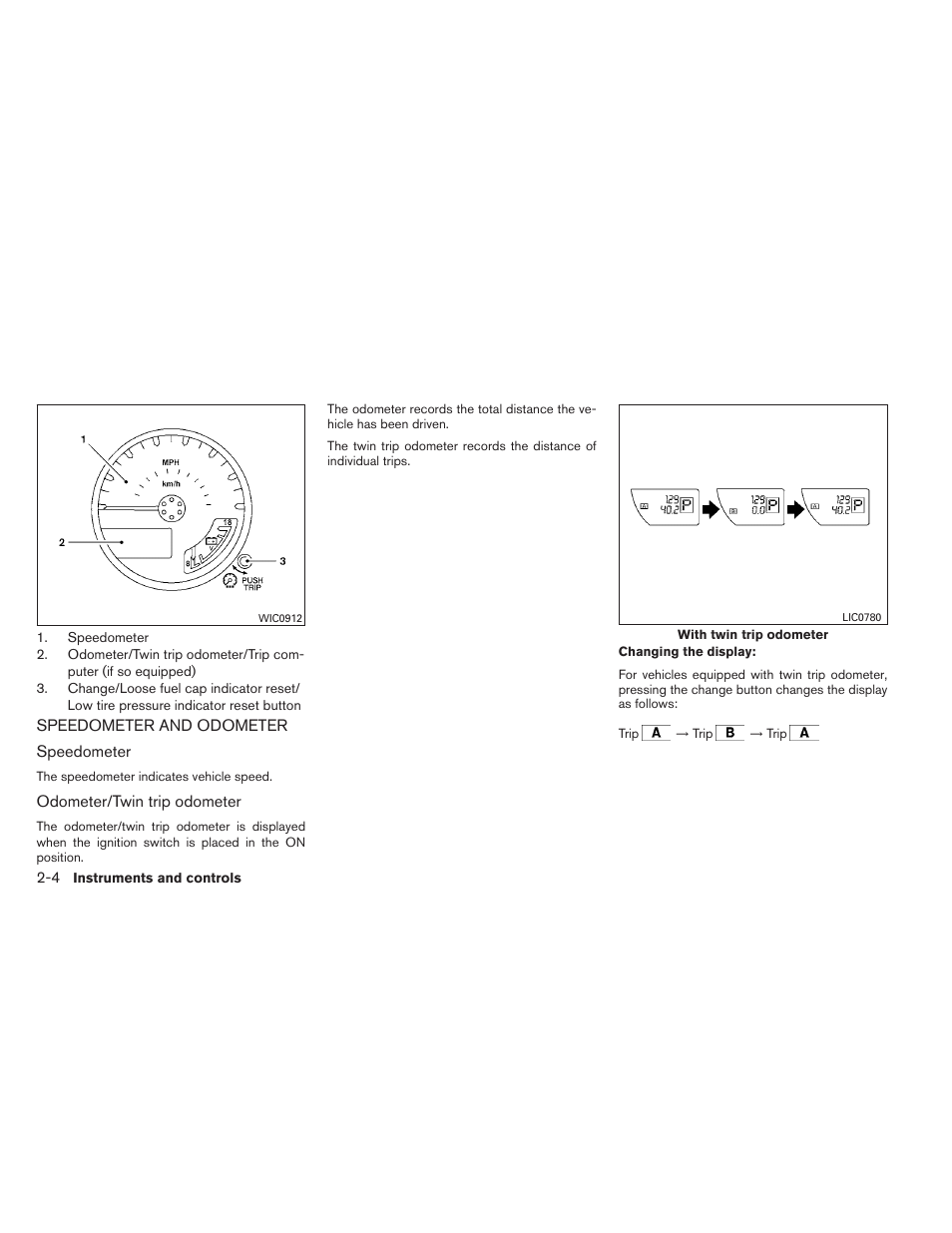 Speedometer and odometer -4 | NISSAN 2012 Xterra - Owner's Manual User Manual | Page 83 / 341