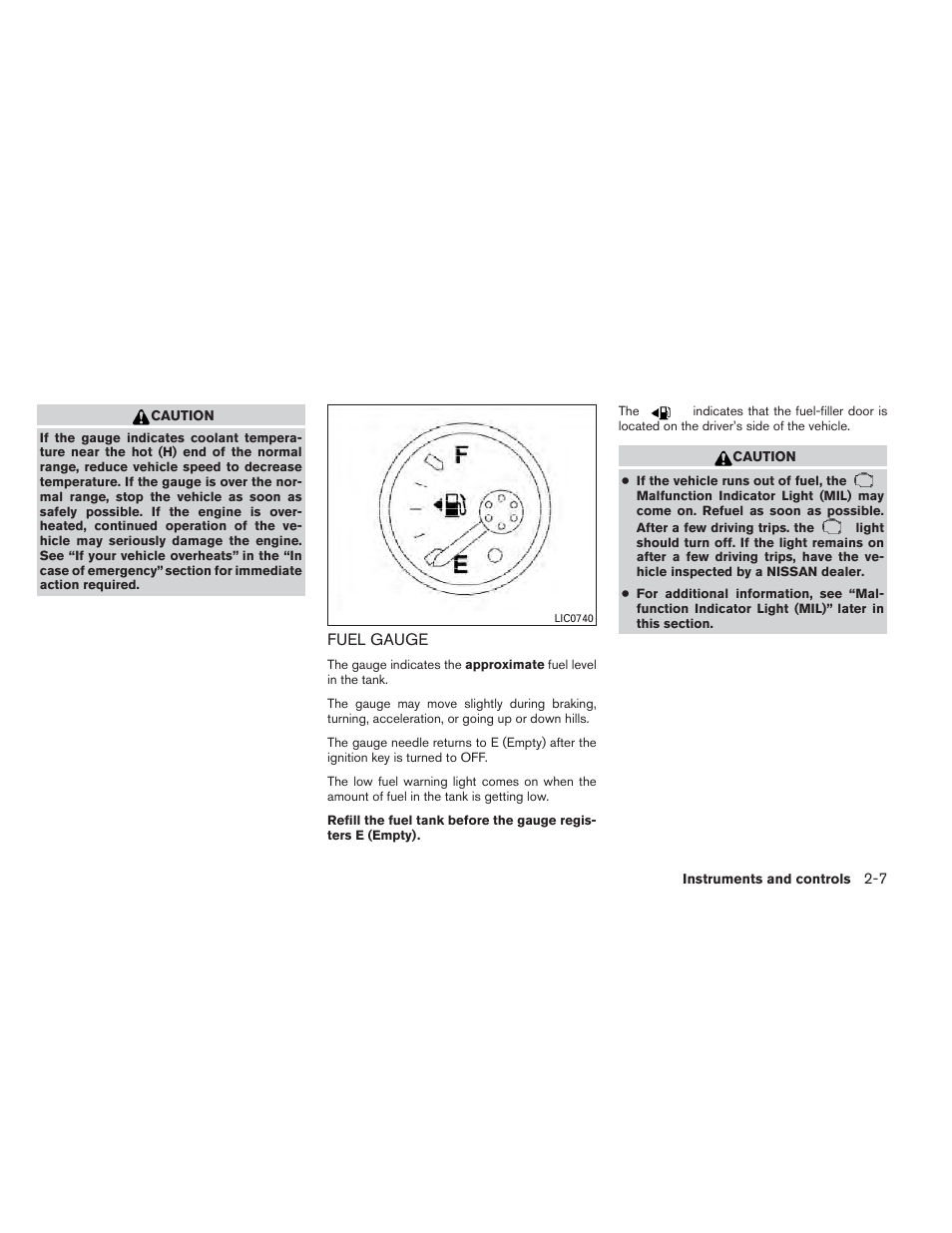 Fuel gauge -7 | NISSAN 2012 Xterra - Owner's Manual User Manual | Page 86 / 341